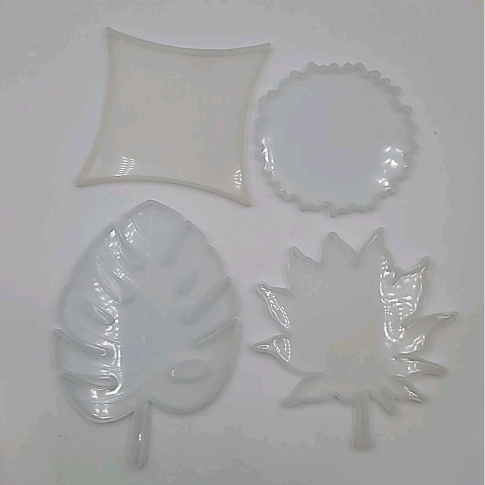 4 Large‎ Leaf Leaves Square Resin Silicone Mold Epoxy Casting Mold